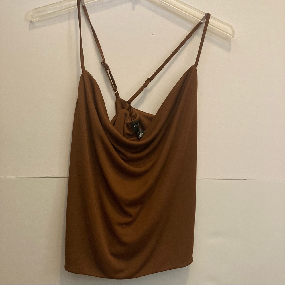 Club Monaco Draped Front Sexy Tank Size Small Chestnut 🌰 color cross back Tank